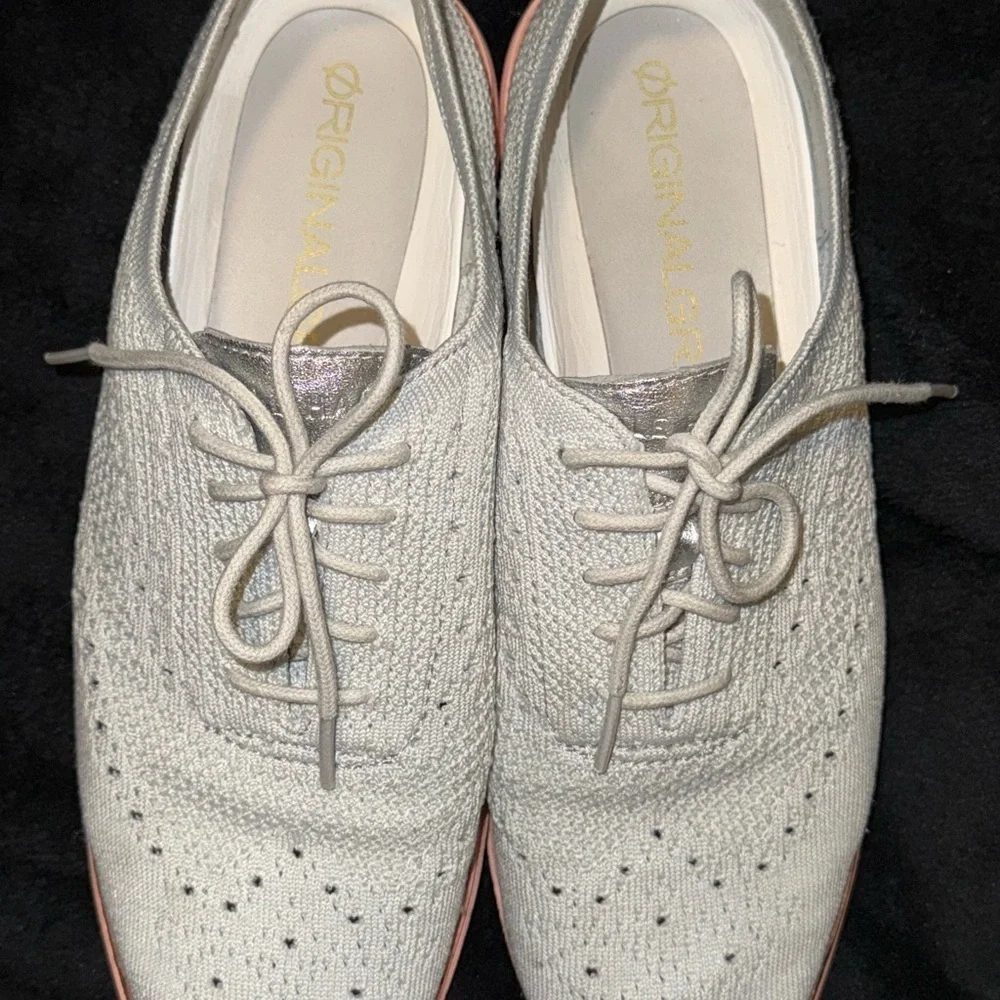 Cole Haan Cream and Pink Sneakers with Breathable Design